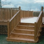 Deck with railings and staircase